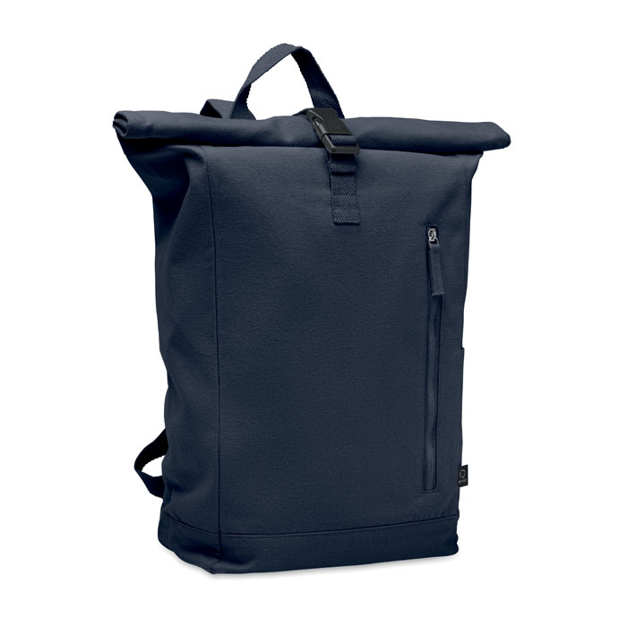Sac à dos promotionnel enroulable coton recyclé 390 gr/m² KAMET Bleu marine